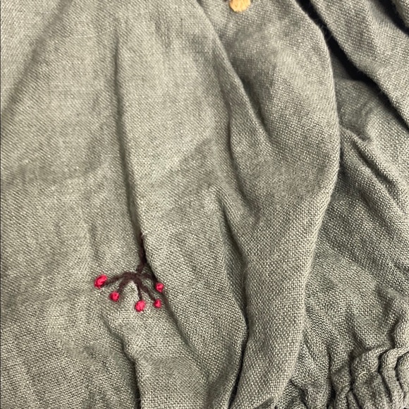 All the Beautiful Linen Kids Olive Green Embroidered Bloomers Size 1-2 - Picture 7 of 10